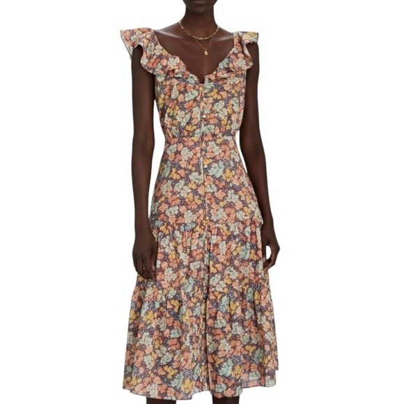 Veronica Beard Malgosia Knee Length Dress Womens Size 4 $495 Retro 40s Altered? - Picture 3 of 16